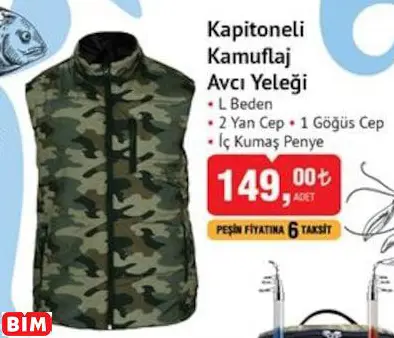 KAPİTONELİ KAMUFLAJ AVCI YELEĞİ KAPİTONELİ KAMUFLAJ AVCI YELEĞİ